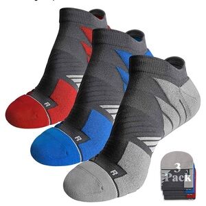 Hylaea 3-Pack No Show Running Anti-Blister Wicking Coolmax Socks NWT-Large